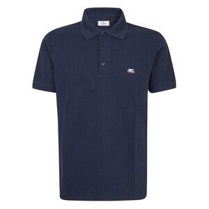 Etro Blue Cotton Piqué Regular Fit Polo Shirt - NWT